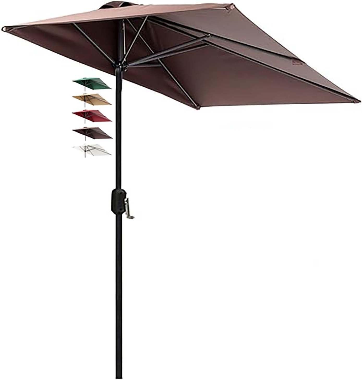 WQPMNYG 2.5m WallMounted Patio Umbrella with Stand Tilted Design SpaceSaving Polyester Sune for Balcony & Terrace Easy Crank Outdoor Protect