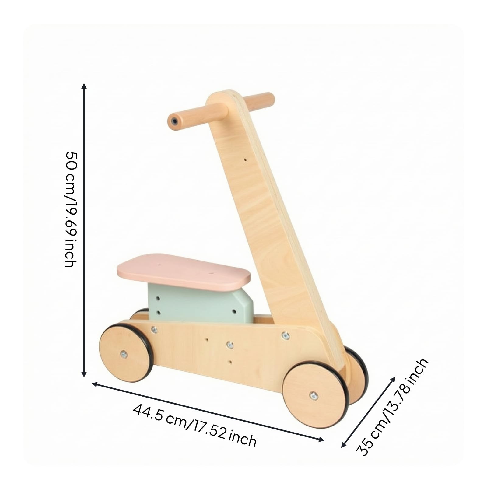 Amagogo Deambulatore 2 in 1 in Legno ideale come Regalo Carrello Spesa Giocattolo Legno Unisex Giocattolo a Spinta con 4 Ruote per Neonati