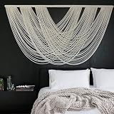Flber Tapiz de macramé para colgar en la pared, decoración de pared bohemia para el hogar