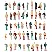 NWFashion 100PCS 1:75 Scale Hand Color Painted Model Train People Figure (1:75 25mm)