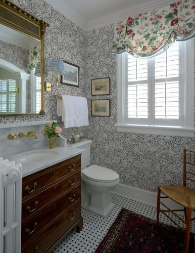 Heroad Dark Blue William Morris Peel Stick Wallpaper Floral Contact Paper — view 5