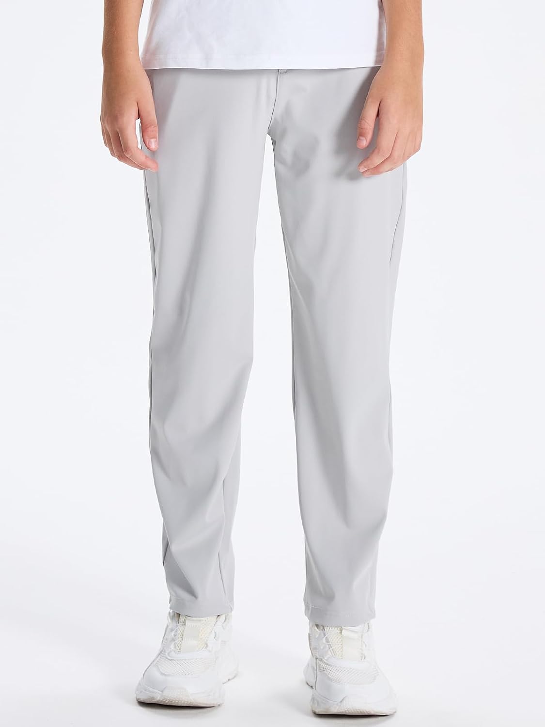 DEVOROPA Youth Boys Golf Pants Stretch Flat Front Dress Athletic Casual Pants School Uniform Chino Twill Pants Pockets - Image 2