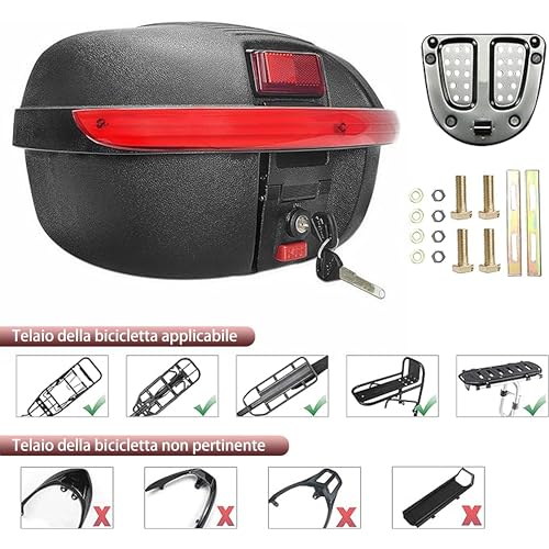 SachsenRAD 16 Liter Abschliessbarer Fahrradkoffer für Gepäckträger - Box für Ihr Fahrrad | Montage am Gepäckträger | Fahrradkoffer hinten, Schwarz