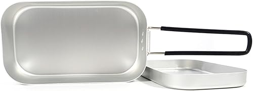 Miniatura 6 de Fiambrera aislada al aire libre con asas plegables, lonchera de aluminio para cocinar alimentos Bento Box para acampar y senderismo, caja Bento