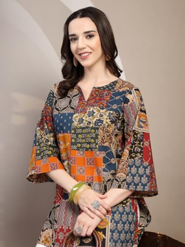 Image of COTLAND Fashions Jaipuri Cotton Printed Short Kurti for Women