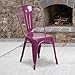 Flash Furniture Commercial Grade Purple Metal Indoor-Outdoor Stackable Chair