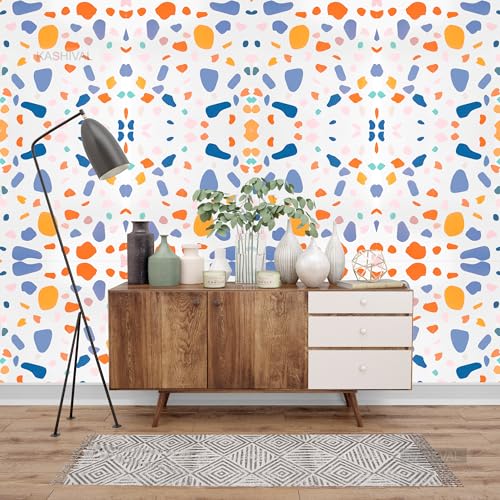 Image of KASHIVAL White Big Dotted Marble Kitchen Oil Proof Foil Stickers,Kitchen Backsplash Wallpaper,Self-Adhesive Wall Sticker Waterproof and Heat Resistant (Size : 60 * 200 cm) (Big Dotted Marble A31)