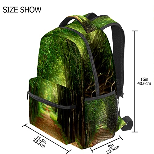 Girls Backpack For Teen Kid Lightweight Travel School Bag Autumn Green Road Casual Daypack Laptop Backpacks For Men Women #TOP4