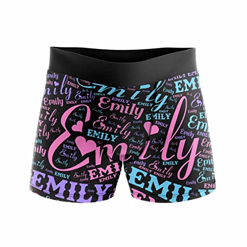Artsadd Customized Boxer Briefs with Name Text Black Mens Personalized Underwear Boxers Funny Gift