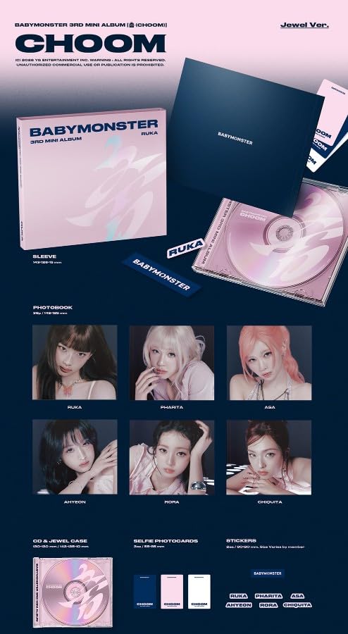 babymonster CHOOM jewel case 6形態 新品×4 Amazon.com: BABYMONSTER CHOOM [Jewel Case Ver.] 3rd Mini Album