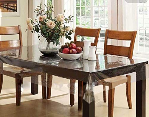 Kuber Industries PVC 6 Seater Transparent Dining Table Cover -Plain