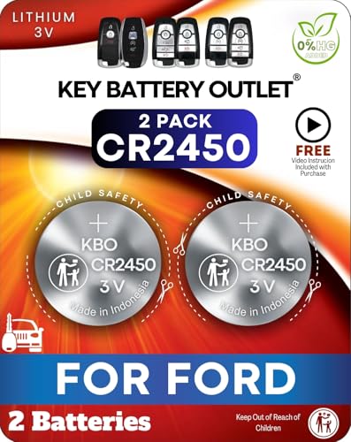 Key Fob Battery for Ford & Lincoln (2-Pack) CR2450 –
