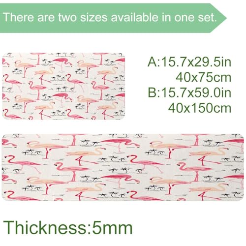 Tapete de cocina de flamenco VAPOKF lavable y antideslizante alfombra pack de 2 unidades 4