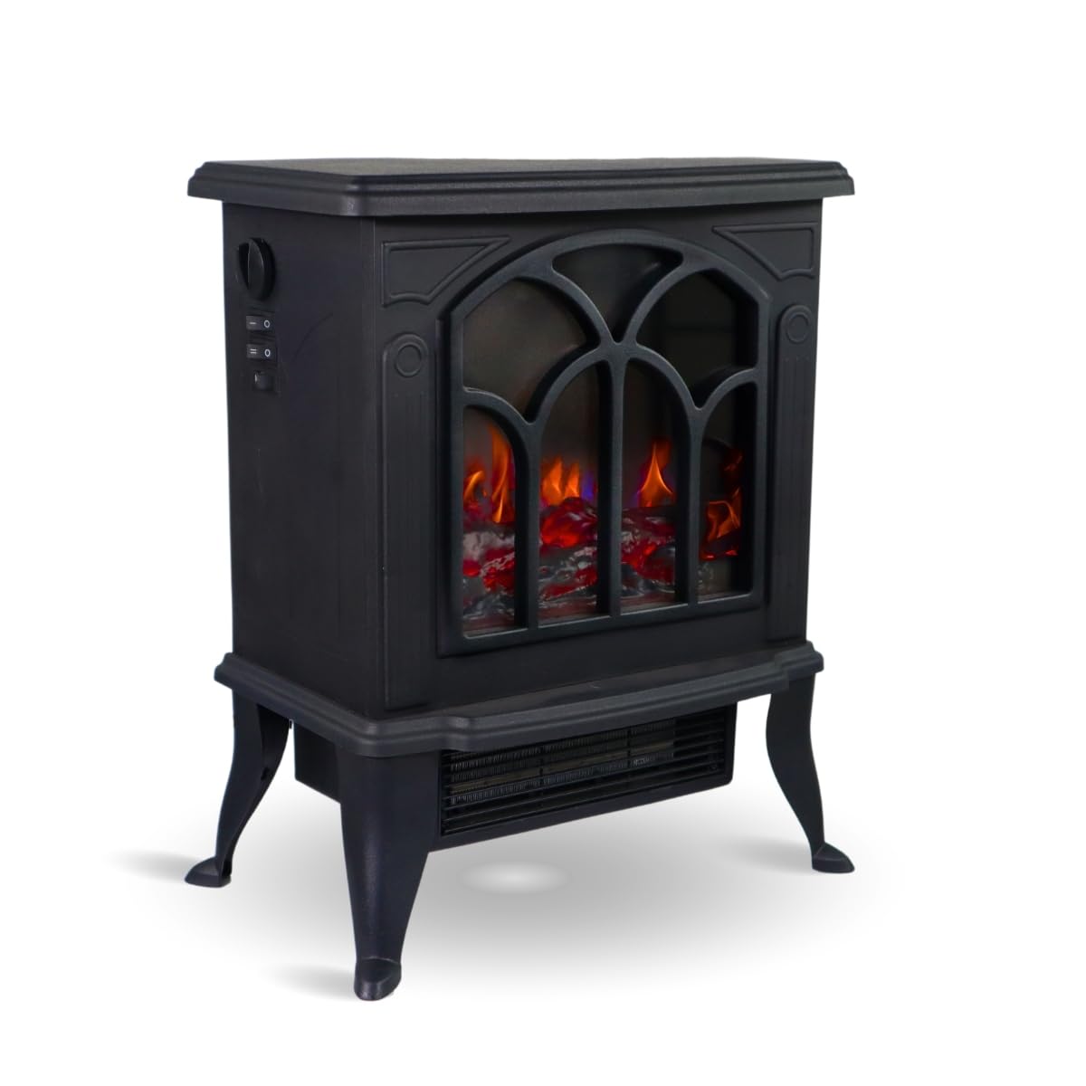 Mobiclinic® Chimenea Eléctrica de Pie Portátil 900/1800W Llama 3D Realista Temperatura Regulable 25 m²