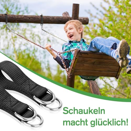 Viomis Premium Schaukel- & Hängemattenbefestigungsset, 2er-Set, Nylon mit Hochleistungs-Karabinern und D-Ringen, 200 kg Tragkraft