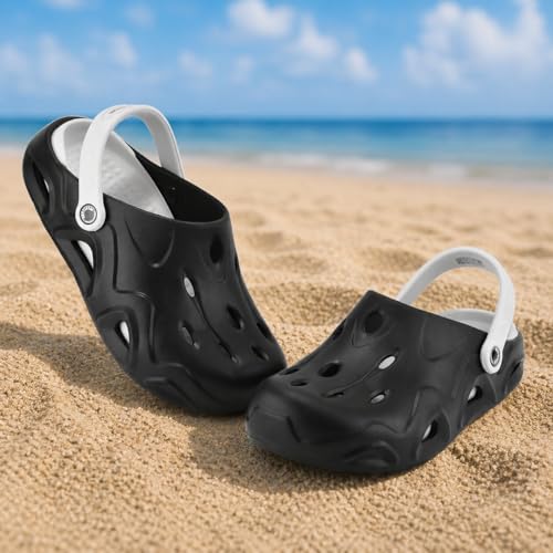Image of Woodland Men's Black /Lgrey Eva Slides-UK-5 (EURO 39)