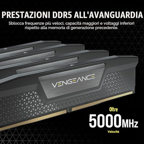 Memoria RAM CORSAIR VENGEANCE DDR5 da 32GB (2x16GB) a 6400MHz con Intel XMP - RAM - Immagine 2