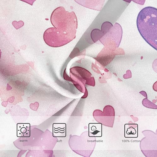 Hearts Pink Purple Watercolor Little Boys Cotton Kids Underwear Breathable Undies3