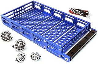Integy RC Model C26894BLUE Realistic 1/10 Scale Alloy Luggage Tray 192x106x24mm with 4 LED Spot Light Set