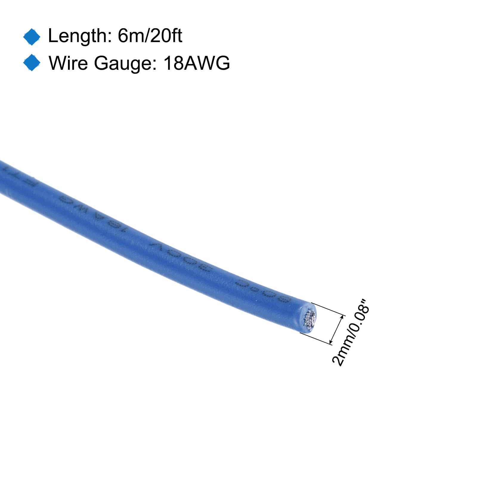 QUARKZMAN 18AWG silikonowy przewód elektryczny, UL1007, 300 V, 6 m, kabel pleciony z ocynkowanego drutu miedzianego, elastyczny drut przyłączeniowy PCW z cewką, do modeli DIY, lamp, urządzeń