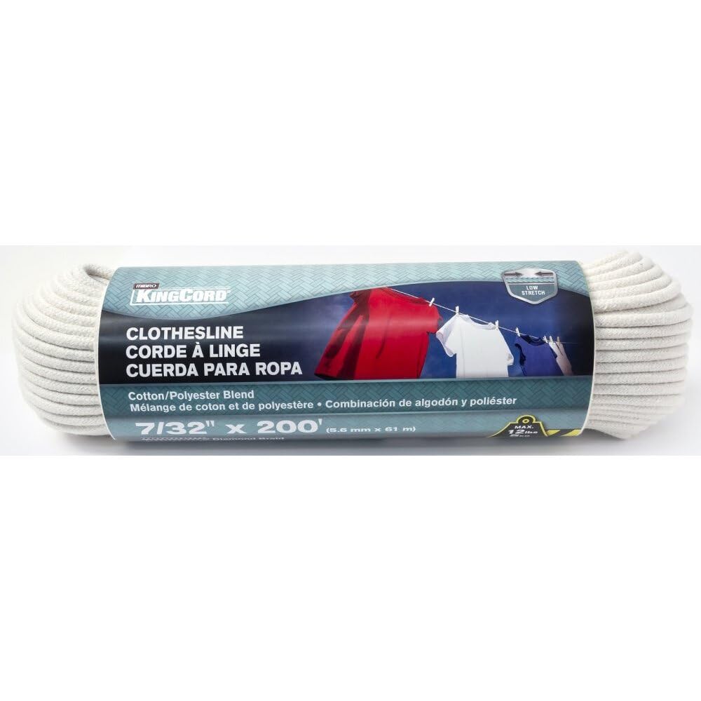 Mibro KingCord 7/32" x 200' Cotton/Poly Diamond Braid Clothesline