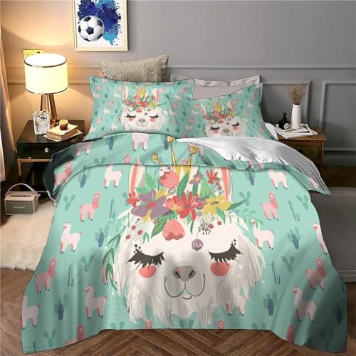 Housse de couette microfibre hypoallergique 140x200cm parure lit résistante - 6