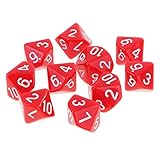 Enthält 10PCS 10 mit Seiten versehene Würfel D10 polyedrische Würfel.