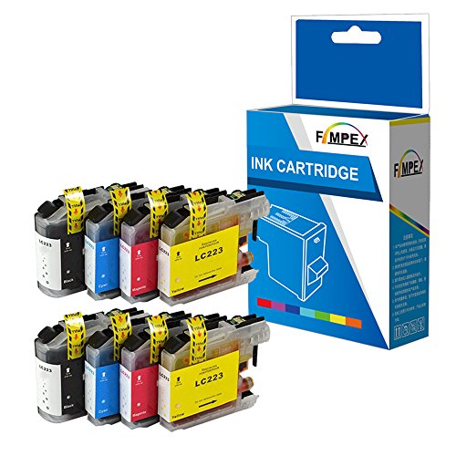 Fimpex Compatible Encre Cartouche Remplacement pour Brother DCP-J562DW MFC-J4420DW MFC-J4620DW MFC-J4625DW MFC-J480DW MFC-J5320DW MFC-J5620DW MFC-J5625DW MFC-J5720DW LC223 (BK/C/M/Y, 8-Pack)