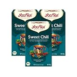 YOGI TEA® 3x Sweet Chili Bio Yogi Tee I leckere ayurvedische Gewürz-Tee-Mischung - mit Chili Kakao-Schalen Süßholz uvm. I 51 Tee-Beutel - echte Bio-Qualität I Bio Kräutertee 3 Päckchen