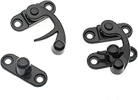 Vista 2 de Paquete de 4 cierres de gancho antiguo, cierre de bloqueo oscilante de aleación de zinc con tornillos de montaje para joyero, gabinete, caja