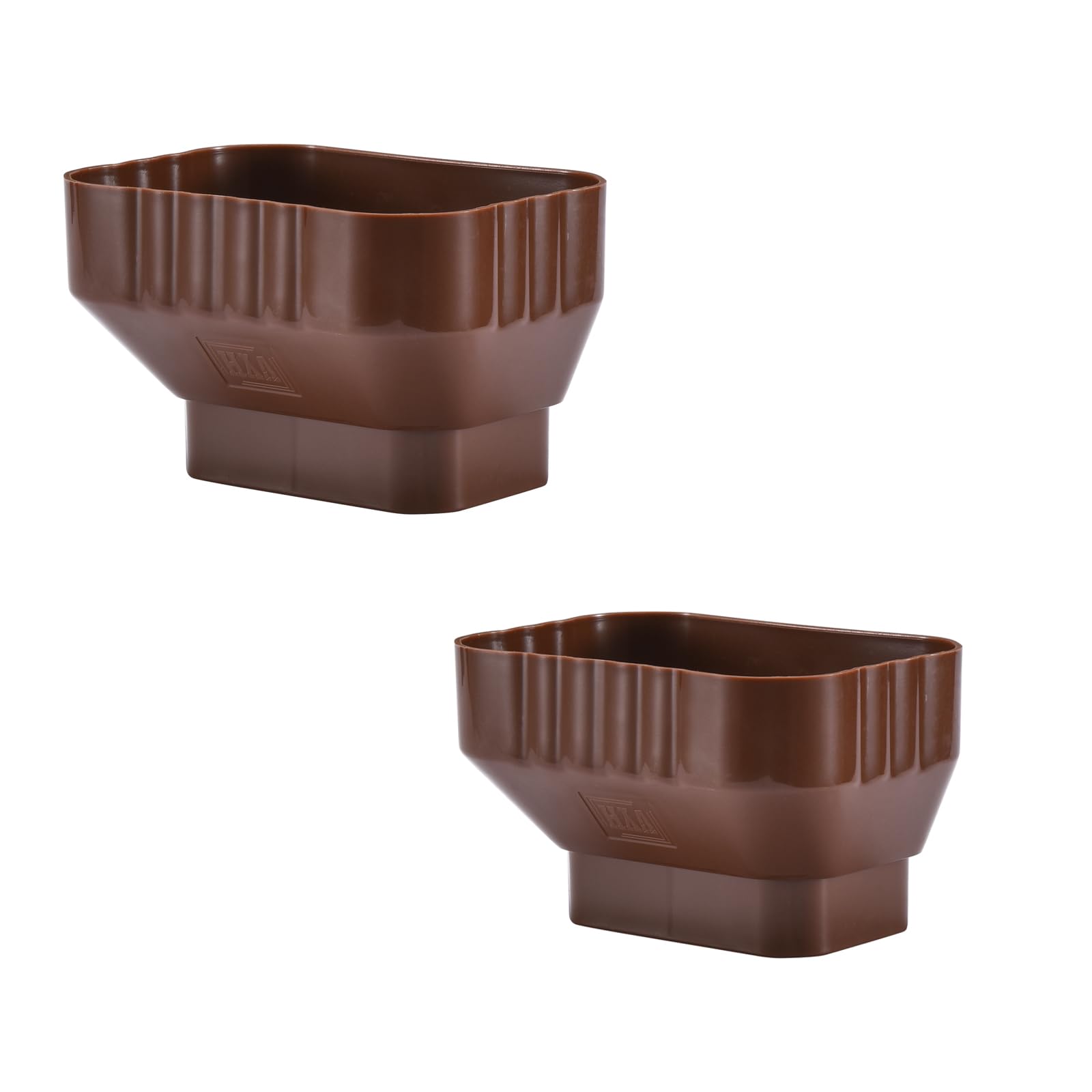 VYH 3x4 to 2x3 Gutter Downspout, Downspout to Downspout Adapter (Brown 2Pack)