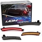 iJDMTOY Smoked Lens Amber/Red Full LED Side Marker Light Kit Compatible With 2007-2013/14 MINI Cooper R55 R56 R57 R58 R59 R60 R61, Powered by Total 160-SMD LED, Replace OEM Sidemarker Lamps