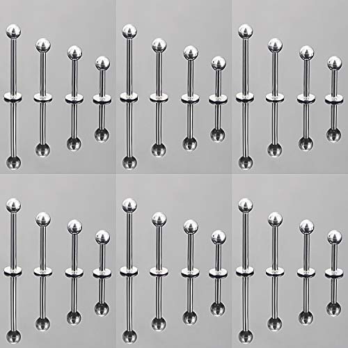 Ftovosyo Labret Barbell 24PCS Monroe Lip Barbell Ring Helix Earring Tragus Cartilage Studs Surgical Steel Piercing Jewelry for Women Men 20-12G4