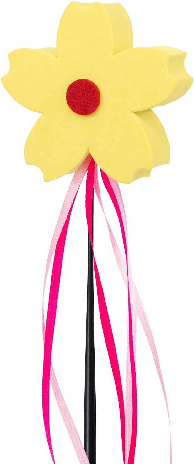 YGMONER Sakura Car Antenna Topper, Cute Cherry Blossom Vehicle Roof Antenna Flower with Ribbon, Easy to Locate Car in Parking Lot, Soft Waterproof EVA Foam Antenna Ball (Yellow)