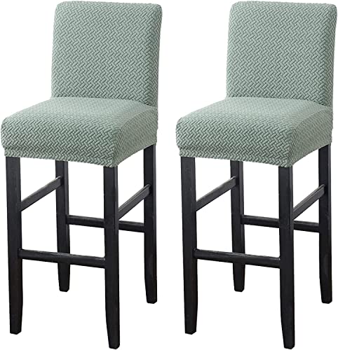 Housse de chaise extensible en jacquard vert pour protéger vos repas de famille - 2