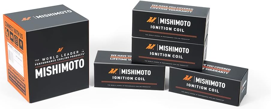 Mishimoto Ignition Coil Compatible With BMW M54, N20, N52, N54, N55, N62, S54, S62 2002+, Set of 4