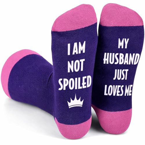 SC Products I'm Not Spoiled Gifts for Wife Xmas Novelty Socks | Size 4-7 Cotton Funny Socks for Valentines Day | Christmas Presents for Wife Gift from Husband Stocking Fillers