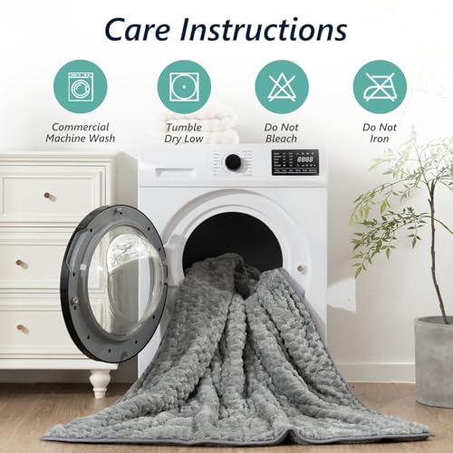 Image of Mr. Sandman Weighted Blankets for Adults Queen Size 12lbs, Warm Sherpa Fleece Throw Blanket for Sleep and Calm, Soft Cozy Heavy Bed Blanket with Jacquard Flannel, 60 x 80 Inches, Grey