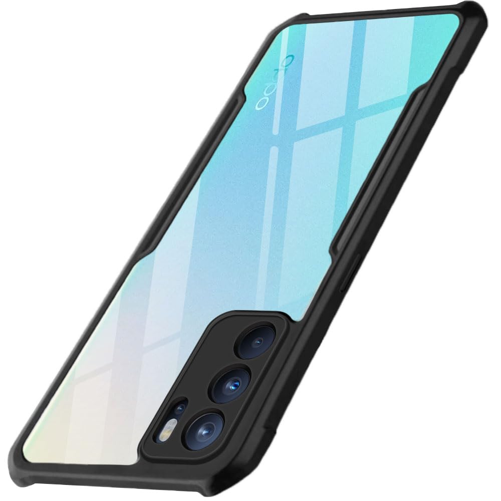 TheGiftKart Shockproof Crystal Clear Oppo Reno 6 Pro 5G Back Cover Case | 360 Degree Protection | Protective Design | Transparent Back Cover Case for Oppo Reno 6 Pro 5G (TPU, PC | Black Bumper) (B0999MSKYB) Amazon Price History, Amazon Price Tracker