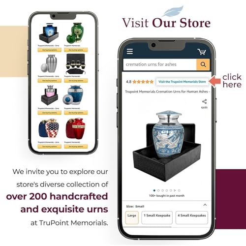 Image of Trupoint Memorials Cremation Urns for Human Ashes for Male or Female, Funeral Memorial Urns for Men & Women, Silver Birds, 1 Keepsake
