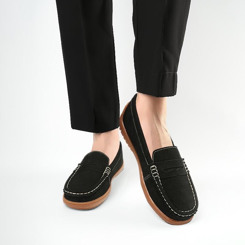 BEAUSEEN Women's Penny Loafers Slip-On - Lightweight Breathable Suede Driving Moccasins,Cute Business Casual Dress Shoes for Work & Travel - Image 2