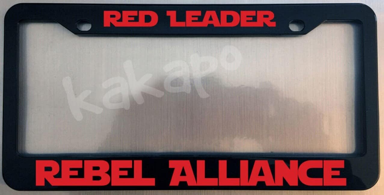 Holder for Car License Plate for Red Leader Rebel Alliance for Star Wars Fans Glossy Black License Plate Frame