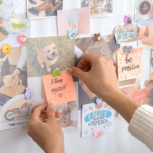 GOOLADA 30 Pieces Cute Animal Push Pins,10 Style Animals Push Pins, Decorative Thumb Tacks, Fun Thumbtack, Pushpins for Bulletin Board, Cork Boards,Wall, Whiteboard, Cork Board, Map