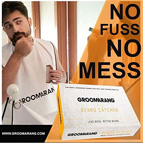 Beard Bib GROOMARANG Beard Catcher Shaving Apron for Men - PLUS Beard Shaping Comb Template Beard Bib GROOMARANG Beard Catcher Shaving Apron for Men - PLUS Beard Shaping Comb Template