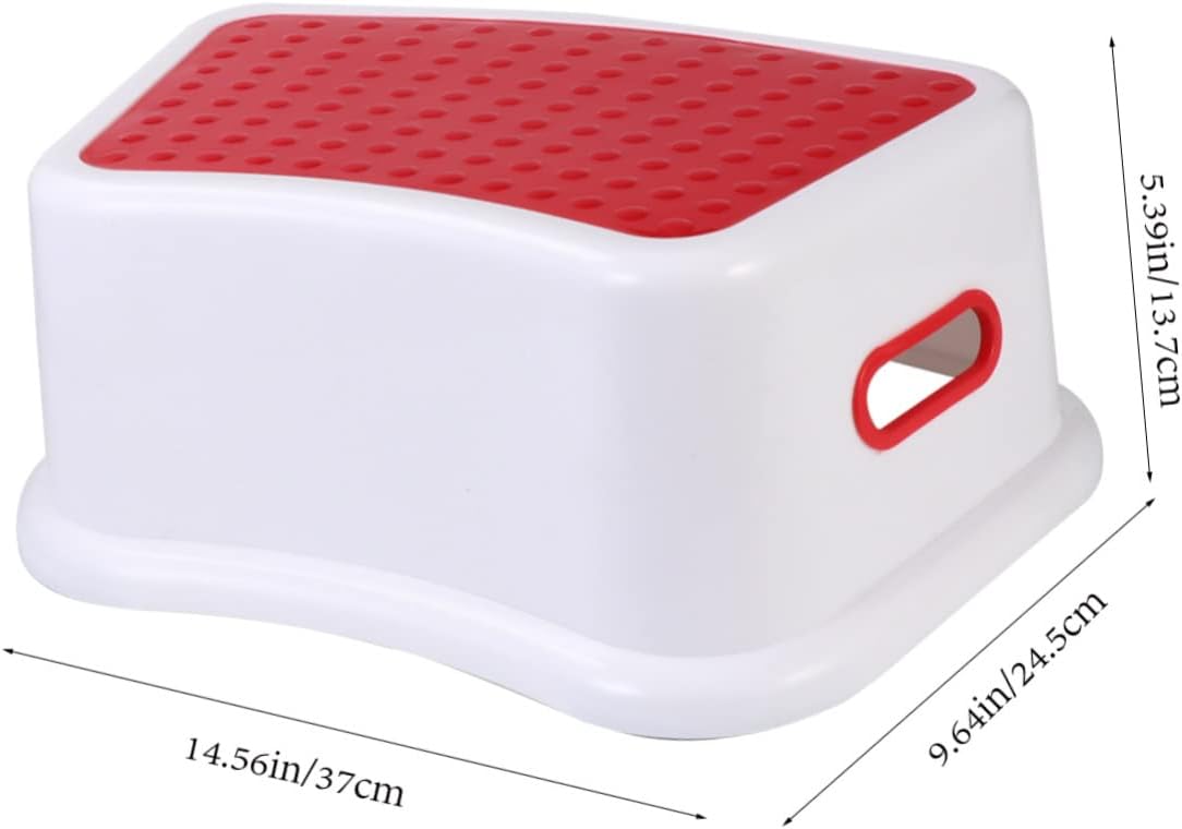 1Pc Lightweight Portable Stool for Small Nonslip Footstool Material for Bathroom and Potty Training Red