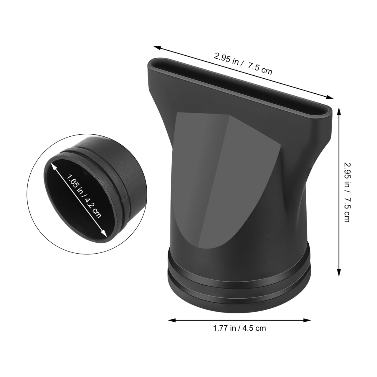 Angoily Universal Hair Dryer Nozzle 2-Pack Heat-Resistant Blow Dryer Attachment 2.95X2.87X1.77In Lightweight Plastic Concentrator for Professional Hair Styling at Home or Salon