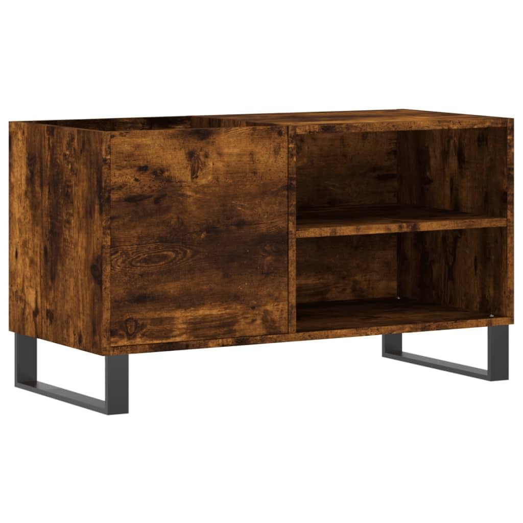 vidaXL Mueble de Discos Madera de ingeniería Roble Ahumado 85x38x48 cm, Mueble Tocadiscos, Armario para almacenaje de vinilos, Armario de Tocadiscos