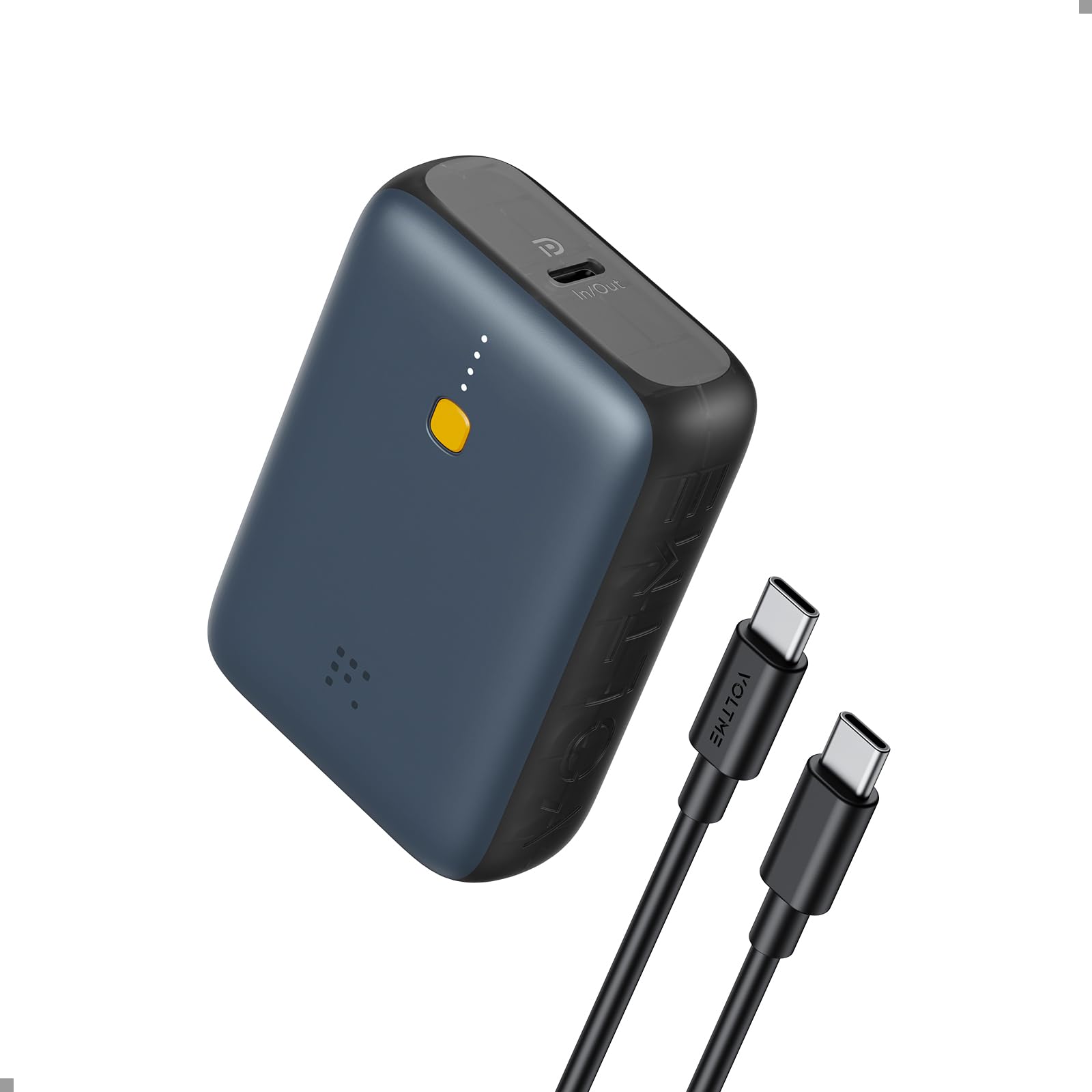 VOLTME Power Bank 10,000mAh USB-C PD30W, Caricatore Portatile Ricarica Rapida 2-Port,USB-A 22.5W Hypercore 10K Pro blu, Batteria esterna piccola e piatta per il viaggio carica veloce smartphone