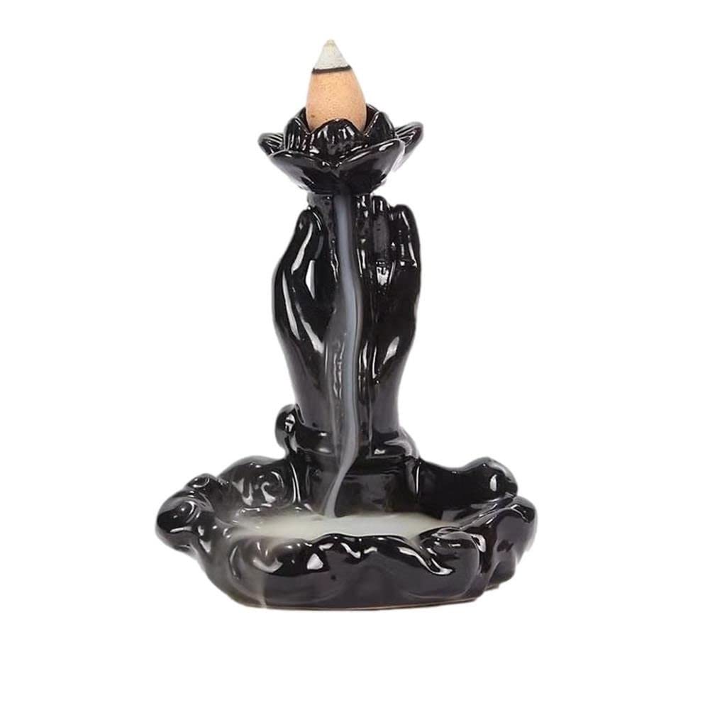 HIHELO Incensario Cascada Difusor Quemador de Incienso de reflujo Cascada Oficina cerámica Humo Templo Santuario habitación Aroma artesanías decoración del hogar Incensario de Mesa (Color : A)