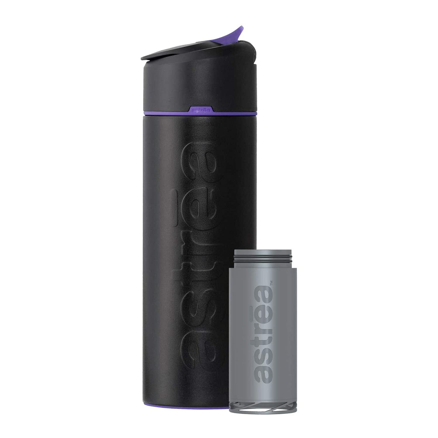 astrea ONE Premium Stainless Steel Filtering Water Bottle, 20 Oz, Meets NSF/ANSI Standards 42, 53, and 401, Independently Certified, (New & Improved)